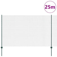 Recinzione con pali. Verde 1.6 x 25 m Acciaio 3336495