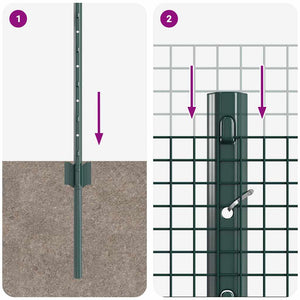 Recinzione con pali. Verde 0.5 x 50 m Acciaio 3336502