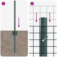 Recinzione con pali. Verde 0.5 x 50 m Acciaio 3336505