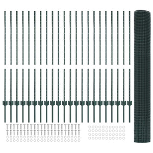Recinzione con pali. Verde 1.2 x 50 m Acciaio 3336519