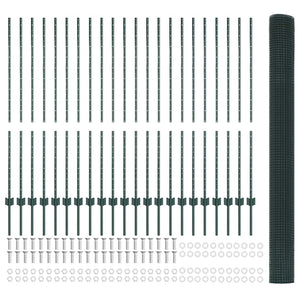 Recinzione con pali. Verde 1.4 x 50 m Acciaio 3336522