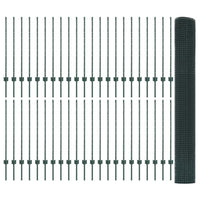 Recinzione in Rete Saldata  con 44 Pali U Verde 1x100 m Acciaio 3336544