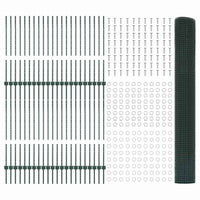 Recinzione in Rete Saldata  con 44 Pali U Verde 1x100 m Acciaio 3336544