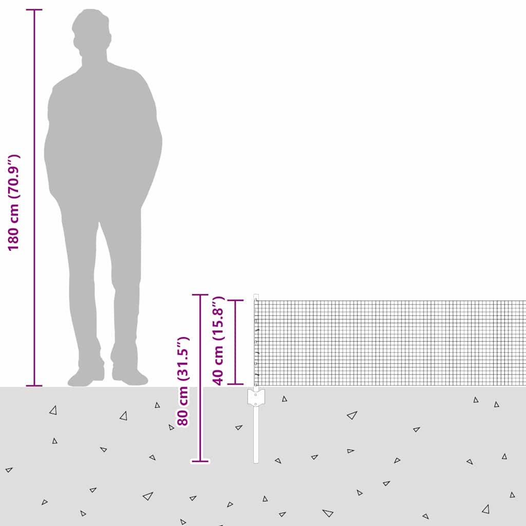 Recinzione in Filo Saldato  con 5 Poste U Grigio 0.4x10 m Acciaio 3336547