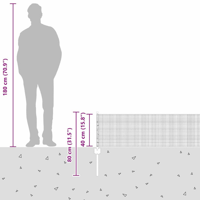 Recinzione in Filo Saldato  con 5 Poste U Grigio 0.4x10 m Acciaio 3336547