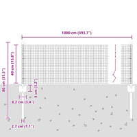 Recinzione in Filo Saldato  con 5 Poste U Grigio 0.4x10 m Acciaio 3336547