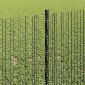 Recinzione con pali. Grigio 1 x 10 m Acciaio 3336562