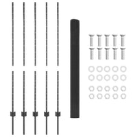 Recinzione con pali. Grigio 1.4 x 10 m Acciaio 3336571