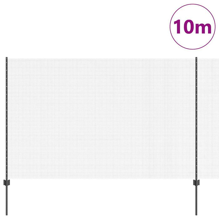 Recinzione con pali. Grigio 1.6 x 10 m Acciaio 3336579