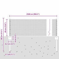 Recinzione con pali. Grigio 0.4 x 25 m Acciaio 3336581