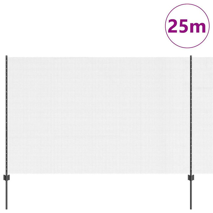 Recinzione con pali. Grigio 1.5 x 25 m Acciaio 3336609