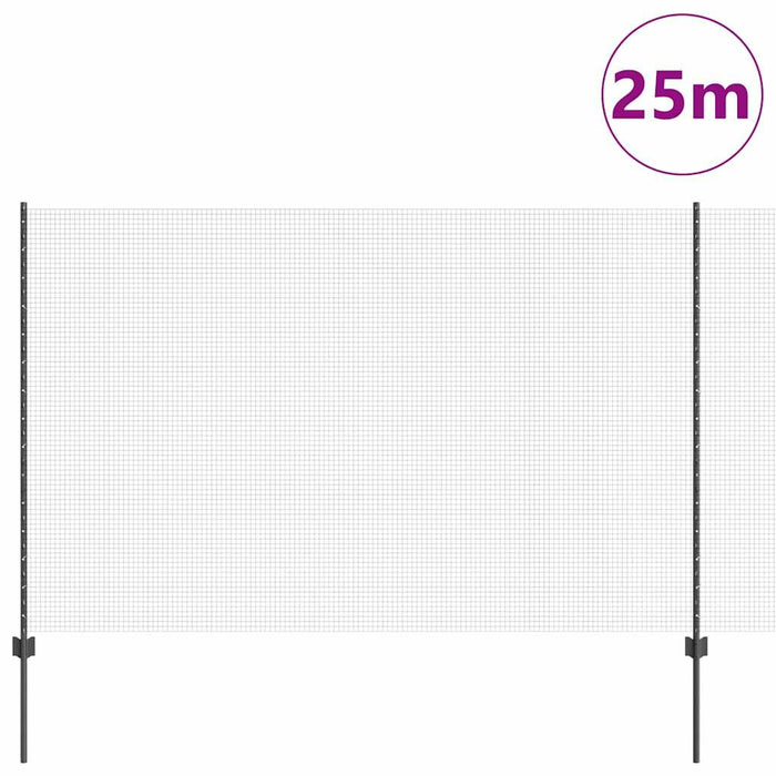 Recinzione con pali. Grigio 1.6 x 25 m Acciaio 3336614