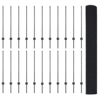 Recinzione con pali. Grigio 1 x 50 m Acciaio 3336633