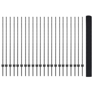 Recinzione con pali. Grigio 1.4 x 50 m Acciaio 3336643