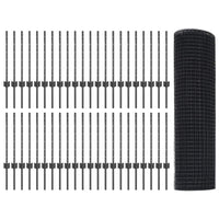 Recinzione con pali. Grigio 0.6 x 100 m Acciaio 3336656