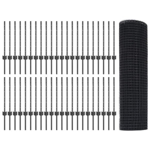 Recinzione con pali. Grigio 0.6 x 100 m Acciaio 3336656