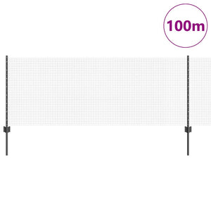 Recinzione con pali. Grigio 0.8 x 100 m Acciaio 3336660