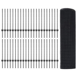 Recinzione con pali. Grigio 0.8 x 100 m Acciaio 3336661