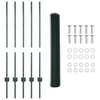 Recinzione con pali. Verde 1 x 10 m Acciaio 3336680