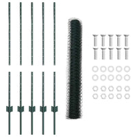 Recinzione con pali. Verde 1 x 10 m Acciaio 3336682