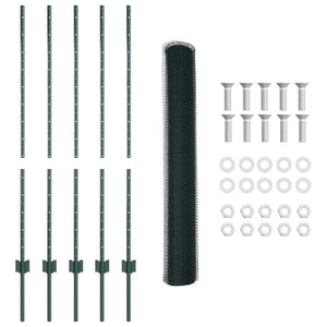 Recinzione con pali. Verde 1.2 x 10 m Acciaio 3336685