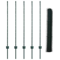 Recinzione con pali. Verde 1.2 x 10 m Acciaio 3336687