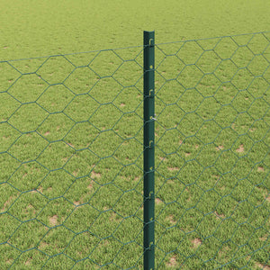 Recinzione con pali. Verde 1.5 x 10 m Acciaio 3336695