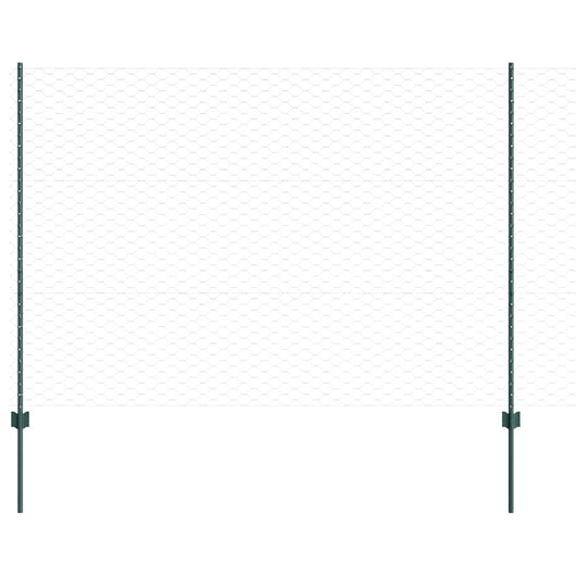 Recinzione con pali. Verde 1.5 x 10 m Acciaio 3336695
