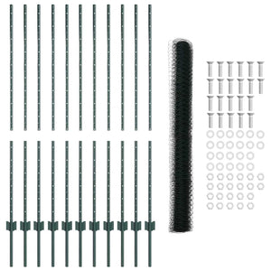 Recinzione con pali. Verde 1.4 x 25 m Acciaio 3336727