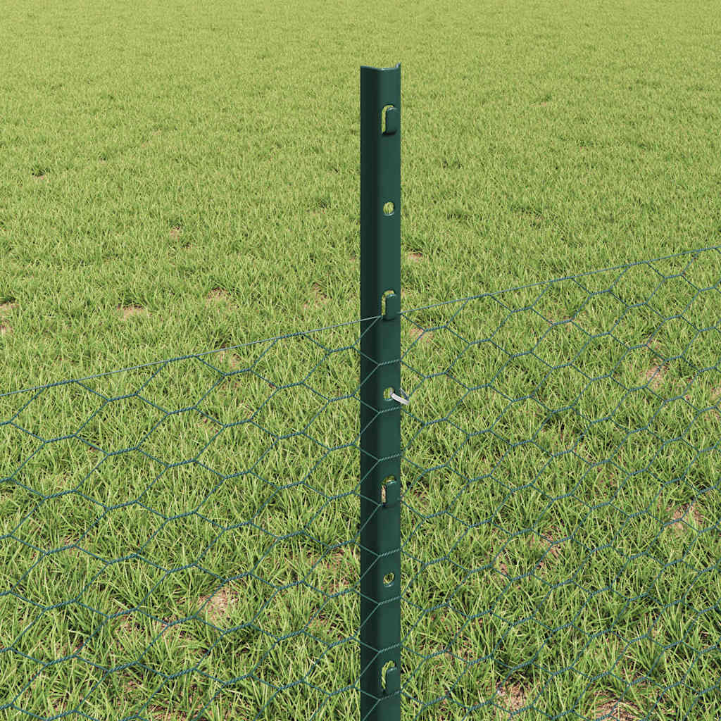 Recinzione con pali. Verde 0.5 x 50 m Acciaio 3336741