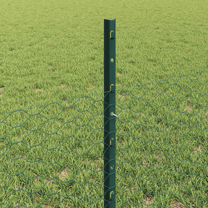 Recinzione con pali. Verde 0.5 x 50 m Acciaio 3336741