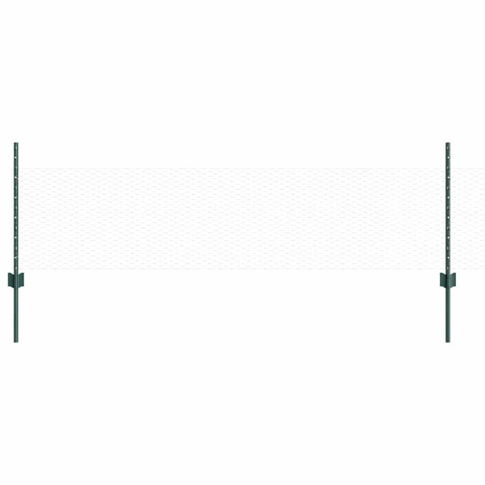 Recinzione con pali. Verde 0.5 x 50 m Acciaio 3336741