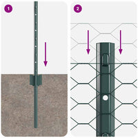 Recinzione con pali. Verde 0.5 x 50 m Acciaio 3336741