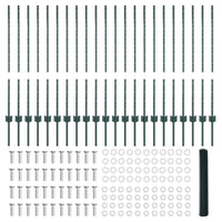 Recinzione con pali. Verde 1 x 50 m Acciaio 3336753