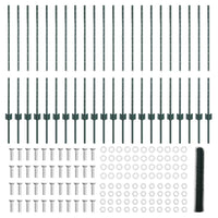 Recinzione con pali. Verde 1 x 50 m Acciaio 3336754