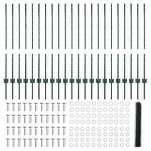 Recinzione con pali. Verde 1 x 50 m Acciaio 3336754