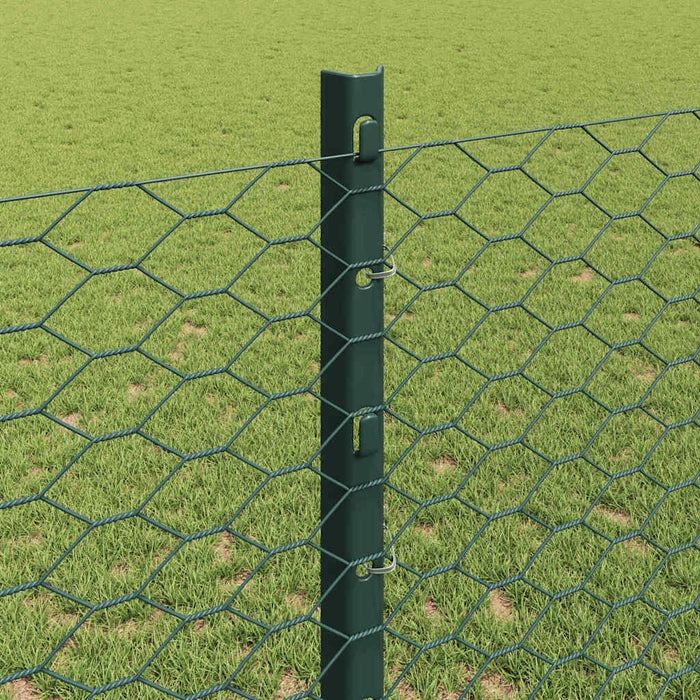 Recinzione con pali. Verde 1.2 x 50 m Acciaio 3336757