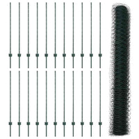 Recinzione con pali. Verde 1.2 x 50 m Acciaio 3336758
