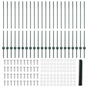 Recinzione con pali. Verde 1.2 x 50 m Acciaio 3336758