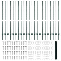 Recinzione con pali. Verde 1.4 x 50 m Acciaio 3336760