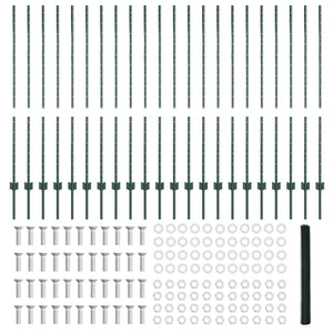 Recinzione con pali. Verde 1.4 x 50 m Acciaio 3336760