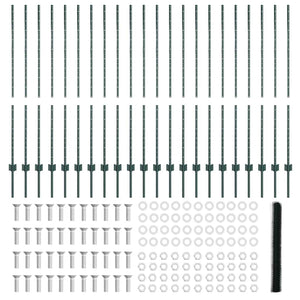 Recinzione con pali. Verde 1.4 x 50 m Acciaio 3336762