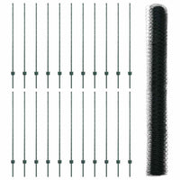 Recinzione con pali. Verde 1.4 x 50 m Acciaio 3336763
