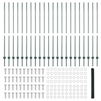 Recinzione con pali. Verde 1.5 x 50 m Acciaio 3336764