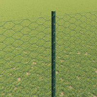 Recinzione con pali. Verde 1.5 x 50 m Acciaio 3336766