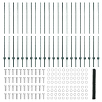 Recinzione con pali. Verde 1.5 x 50 m Acciaio 3336766