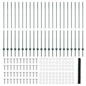 Recinzione con pali. Verde 1.5 x 50 m Acciaio 3336767