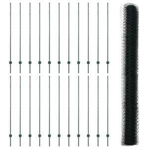 Recinzione con pali. Verde 1.6 x 50 m Acciaio 3336771