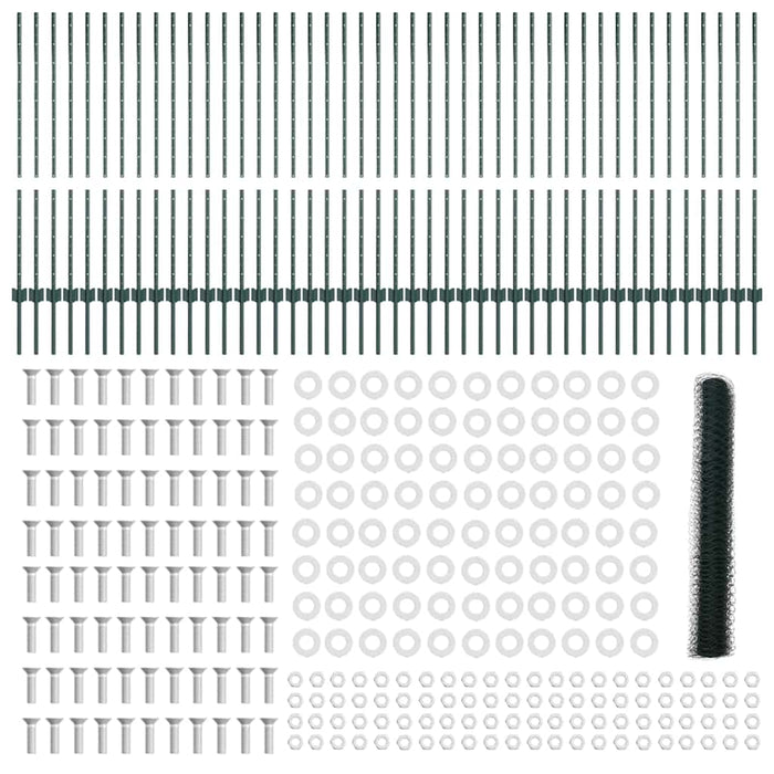 Recinzione con pali. Verde 1.2 x 100 m Acciaio 3336794