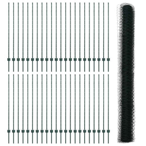Recinzione con pali. Verde 1.4 x 100 m Acciaio 3336798